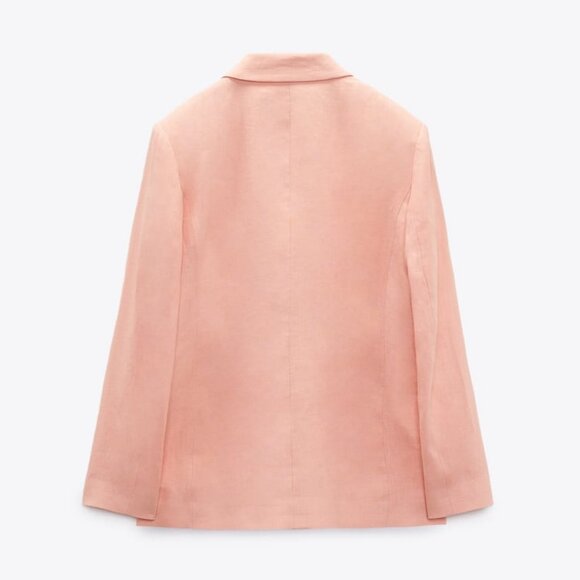 NWT Zara Double Breasted Linen Blend Blazer - Picture 3 of 13